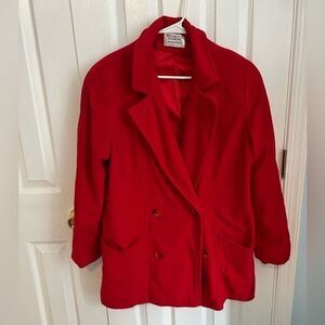 Wellington Fashions Womens Large Red Long Sleeve Made in USA‎ Kashmiracle Coat